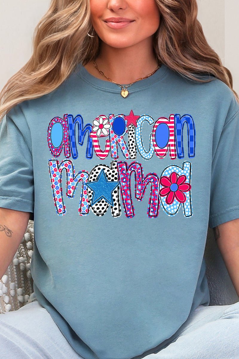 American Mama Funky Letters Comfort Colors Adult Ring - Spun Cotton Tee - Wholesale Accessory Market