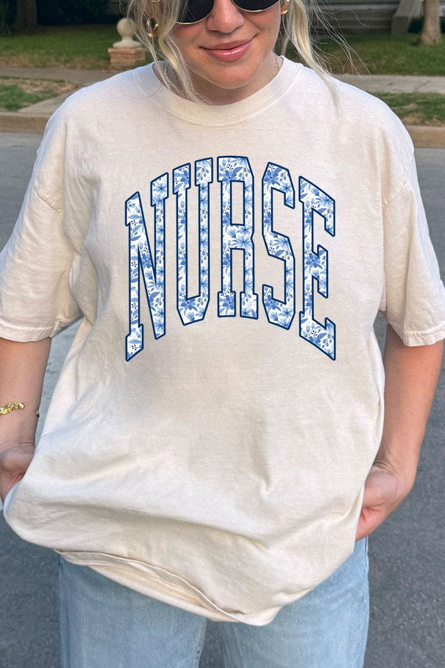 Arched Chinoiserie Nurse Comfort Colors Adult Ring - Spun Cotton Tee - Wholesale Accessory Market