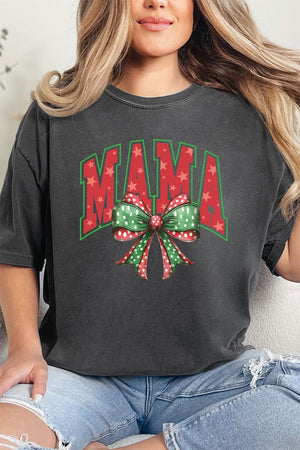 Arched Red And Green Mama Comfort Colors Adult Ring - Spun Cotton Tee - Wholesale Accessory Market