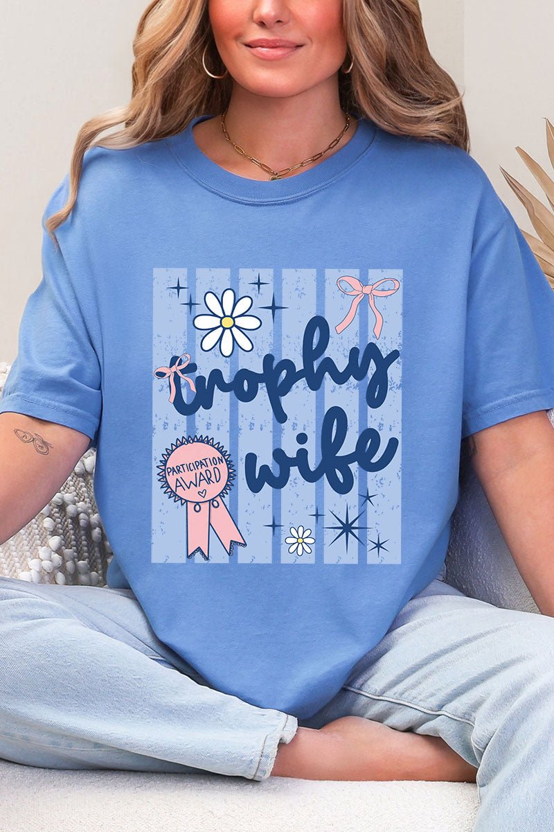 Blue Striped Trophy Wife Comfort Colors Adult Ring-Spun Cotton Tee - Wholesale Accessory Market