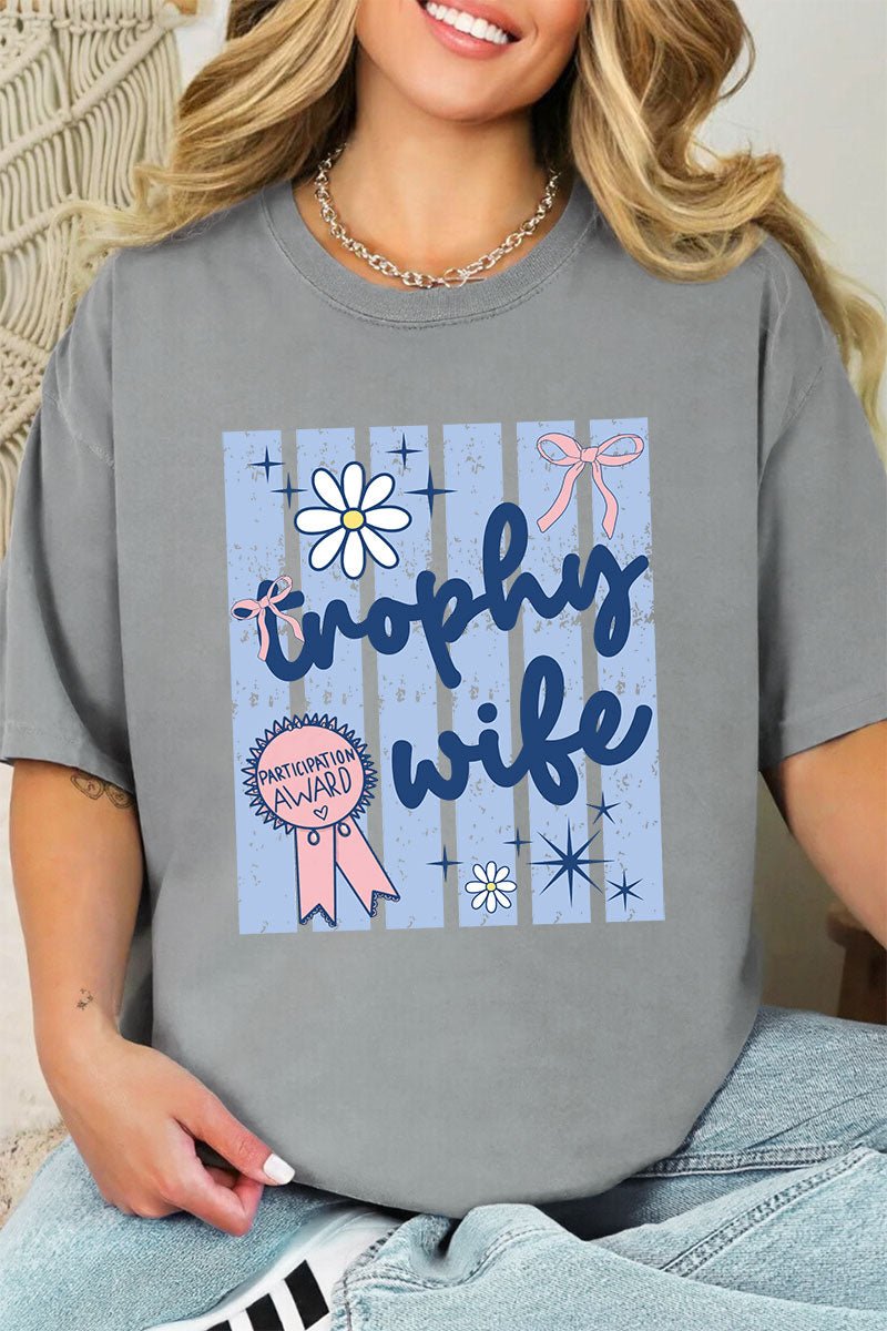 Blue Striped Trophy Wife Comfort Colors Adult Ring-Spun Cotton Tee - Wholesale Accessory Market