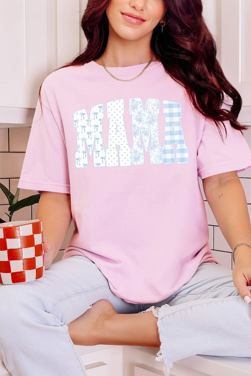 Bow And Blue Mama Comfort Colors Adult Ring - Spun Cotton Tee - Wholesale Accessory Market