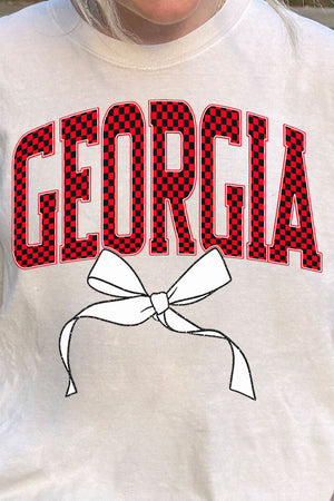 Checkered Coquette Georgia Comfort Colors Adult Ring - Spun Cotton Tee - Wholesale Accessory Market