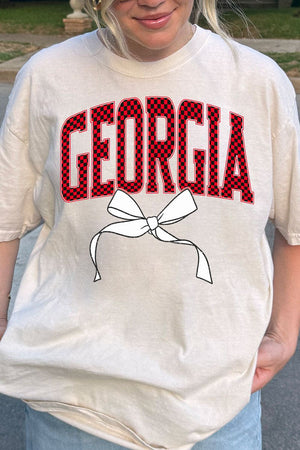 Checkered Coquette Georgia Comfort Colors Adult Ring - Spun Cotton Tee - Wholesale Accessory Market