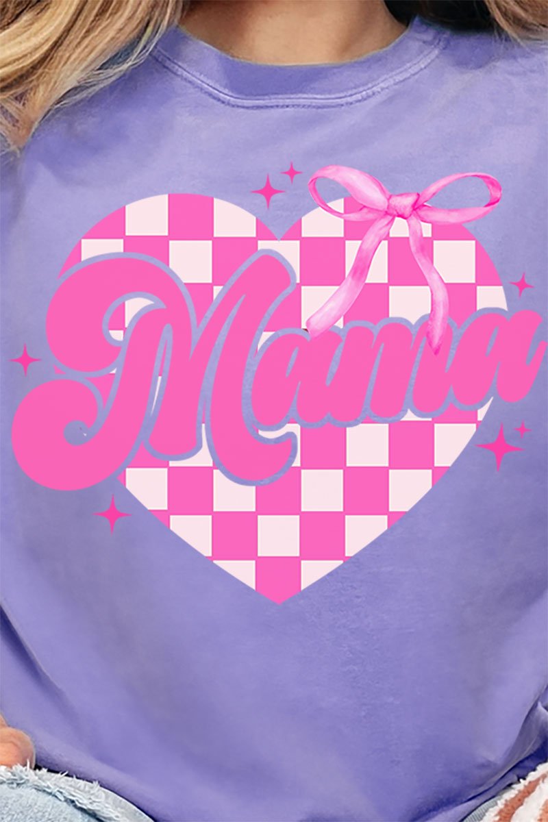 Checkered Love Mama Comfort Colors Adult Ring - Spun Cotton Tee - Wholesale Accessory Market