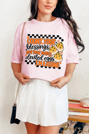 Count Blessings Not Deviled Eggs Comfort Colors Adult Ring-Spun Cotton Tee - Wholesale Accessory Market