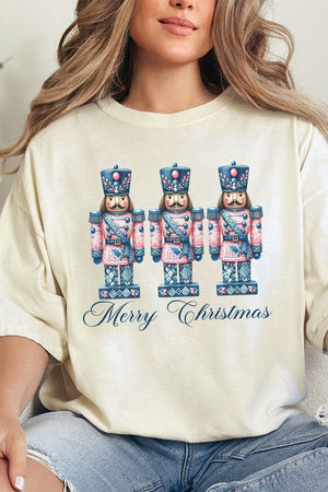 Cracker Chinoiserie Merry Christmas Comfort Colors Adult Ring - Spun Cotton Tee - Wholesale Accessory Market