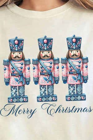 Cracker Chinoiserie Merry Christmas Comfort Colors Adult Ring - Spun Cotton Tee - Wholesale Accessory Market