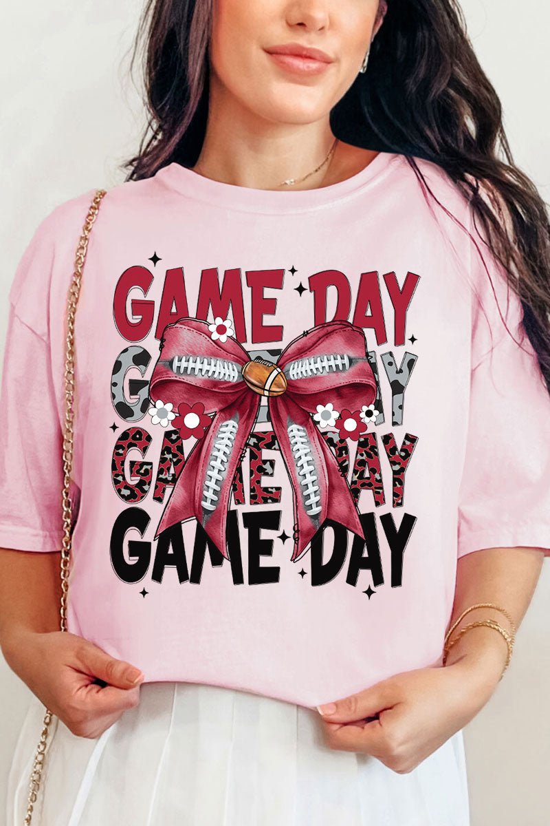 Crimson Stacked Gameday Comfort Colors Adult Ring - Spun Cotton Tee - Wholesale Accessory Market