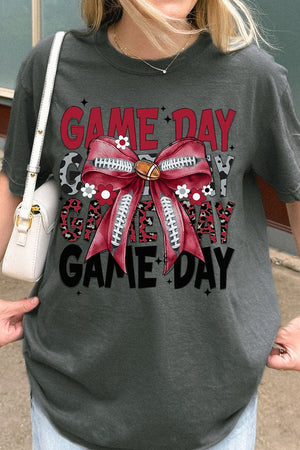 Crimson Stacked Gameday Comfort Colors Adult Ring - Spun Cotton Tee - Wholesale Accessory Market