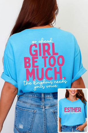Esther Go Ahead Girl Full Front & Back Design Comfort Colors Adult Ring-Spun Cotton Tee - Wholesale Accessory Market