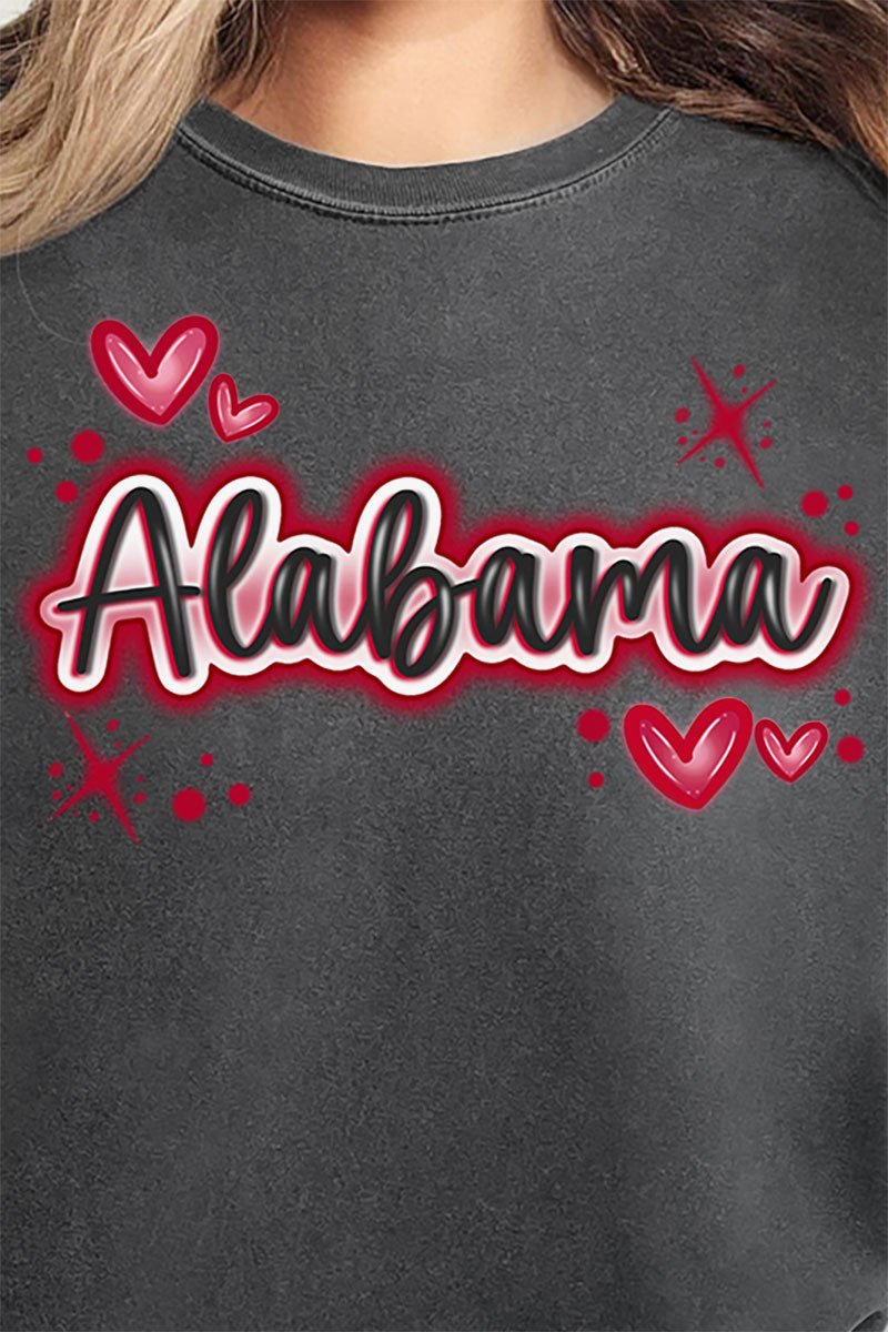 Faux Airbrush Alabama Comfort Colors Adult Ring - Spun Cotton Tee - Wholesale Accessory Market