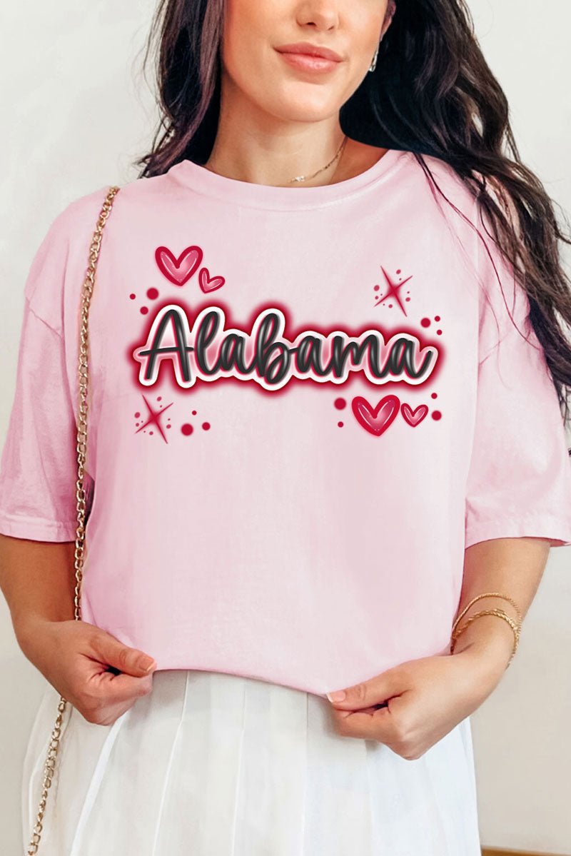 Faux Airbrush Alabama Comfort Colors Adult Ring - Spun Cotton Tee - Wholesale Accessory Market