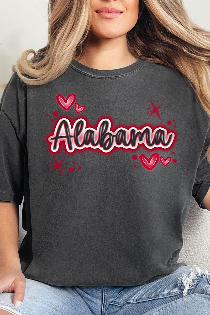 Faux Airbrush Alabama Comfort Colors Adult Ring - Spun Cotton Tee - Wholesale Accessory Market