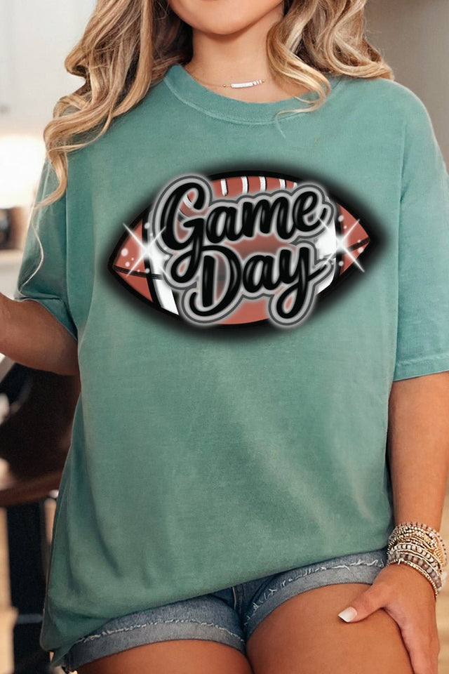 Faux Airbrush Game Day Comfort Colors Adult Ring - Spun Cotton Tee - Wholesale Accessory Market