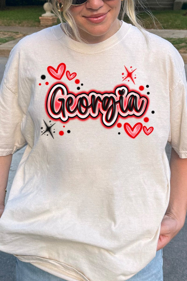Faux Airbrush Georgia Comfort Colors Adult Ring - Spun Cotton Tee - Wholesale Accessory Market