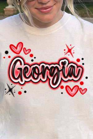 Faux Airbrush Georgia Comfort Colors Adult Ring - Spun Cotton Tee - Wholesale Accessory Market