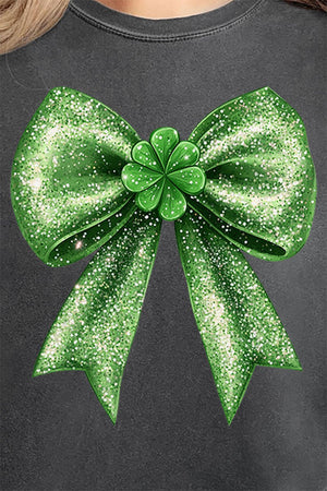 Faux Glitter Clover Coquette Comfort Colors Adult Ring - Spun Cotton Tee - Wholesale Accessory Market