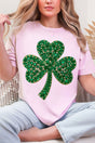 Faux Rhinestone Clover Comfort Colors Adult Ring - Spun Cotton Tee - Wholesale Accessory Market