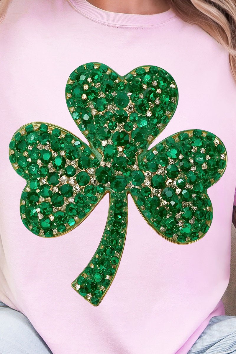 Faux Rhinestone Clover Comfort Colors Adult Ring - Spun Cotton Tee - Wholesale Accessory Market