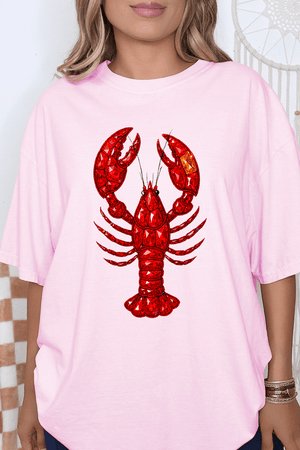 Faux Rhinestone Crawfish Comfort Colors Adult Ring - Spun Cotton Tee - Wholesale Accessory Market
