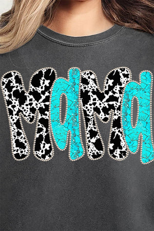 Faux Rhinestone Western Mama Comfort Colors Adult Ring - Spun Cotton Tee - Wholesale Accessory Market