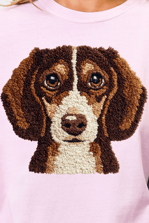 Faux Yarn Dachshund Comfort Colors Adult Ring - Spun Cotton Tee - Wholesale Accessory Market