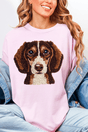 Faux Yarn Dachshund Comfort Colors Adult Ring - Spun Cotton Tee - Wholesale Accessory Market