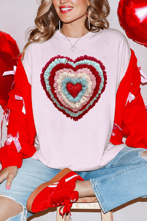 Faux Yarn Heart Collection Comfort Colors Adult Ring - Spun Cotton Tee - Wholesale Accessory Market