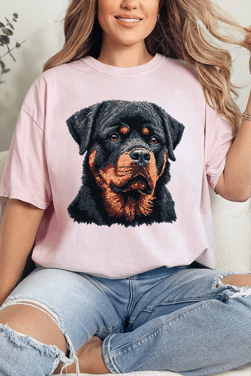 Faux Yarn Rottweiler Comfort Colors Adult Ring - Spun Cotton Tee - Wholesale Accessory Market