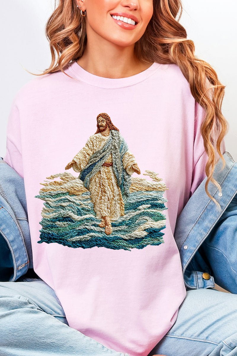 Faux Yarn Walking On Water Comfort Colors Adult Ring - Spun Cotton Tee - Wholesale Accessory Market