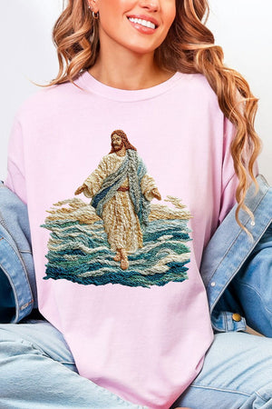 Faux Yarn Walking On Water Comfort Colors Adult Ring - Spun Cotton Tee - Wholesale Accessory Market