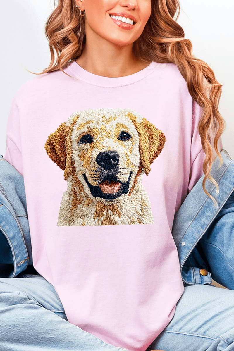 Faux Yarn Yellow Labrador Retriever Comfort Colors Adult Ring - Spun Cotton Tee - Wholesale Accessory Market