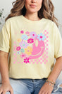 Floral Blooms Smile Comfort Colors Adult Ring - Spun Cotton Tee - Wholesale Accessory Market