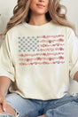 Floral United States Flag Comfort Colors Adult Ring - Spun Cotton Tee - Wholesale Accessory Market