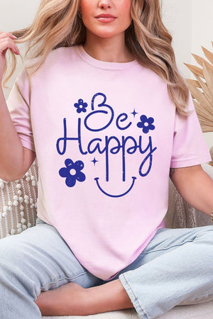 Flower Be Happy Comfort Colors Adult Ring - Spun Cotton Tee - Wholesale Accessory Market