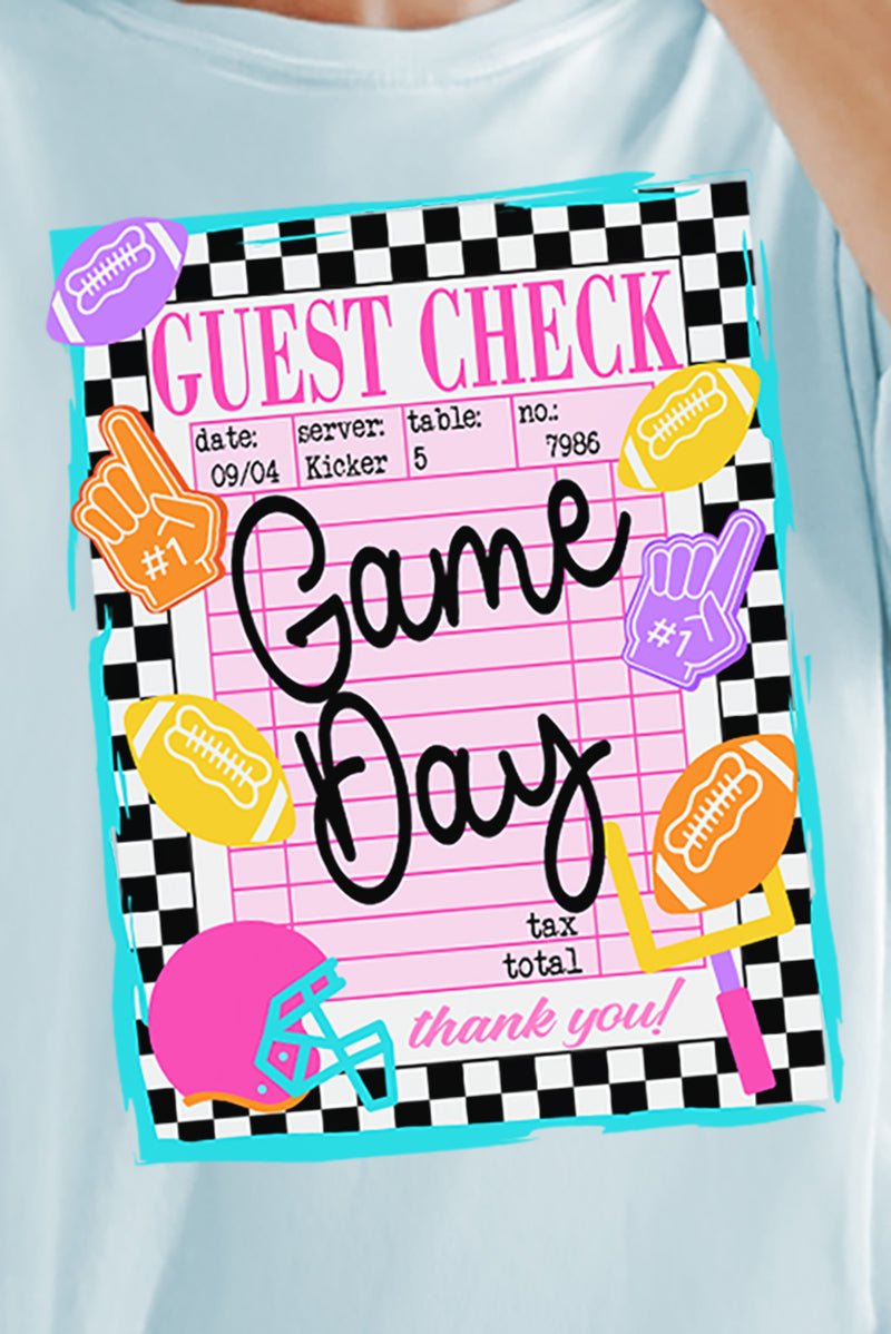 Game Day Guest Check Comfort Colors Adult Ring - Spun Cotton Tee - Wholesale Accessory Market