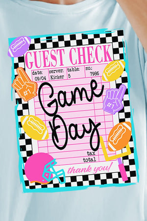 Game Day Guest Check Comfort Colors Adult Ring - Spun Cotton Tee - Wholesale Accessory Market
