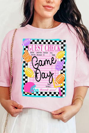 Game Day Guest Check Comfort Colors Adult Ring - Spun Cotton Tee - Wholesale Accessory Market