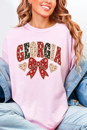Georgia Blooming Bow Comfort Colors Adult Ring-Spun Cotton Tee - Wholesale Accessory Market