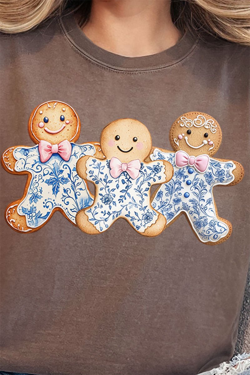 Gingerbread Chinoiserie Christmas Comfort Colors Adult Ring - Spun Cotton Tee - Wholesale Accessory Market