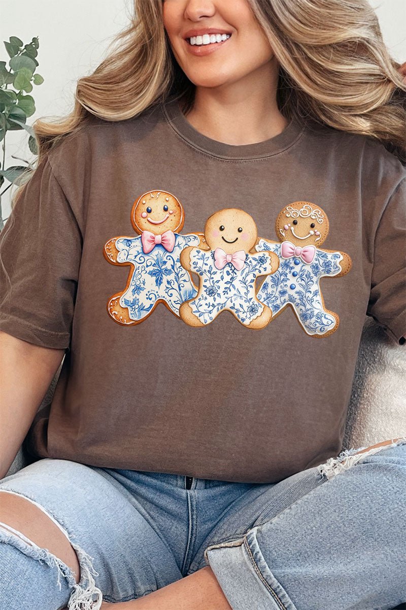Gingerbread Chinoiserie Christmas Comfort Colors Adult Ring - Spun Cotton Tee - Wholesale Accessory Market