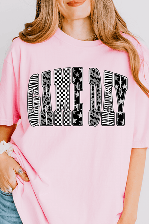 Groovy Game Day Check Comfort Colors Adult Ring - Spun Cotton Tee - Wholesale Accessory Market