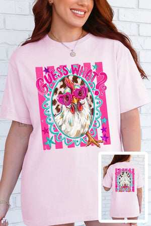 Guess What Chicken Butt Full Front & Back Design Comfort Colors Adult Ring - Spun Cotton Tee - Wholesale Accessory Market
