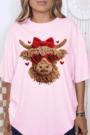 Heartbreaking Heifer Faux Yarn Comfort Colors Adult Ring - Spun Cotton Tee - Wholesale Accessory Market