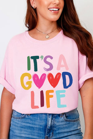 Heart It's A Good Life Comfort Colors Adult Ring - Spun Cotton Tee - Wholesale Accessory Market