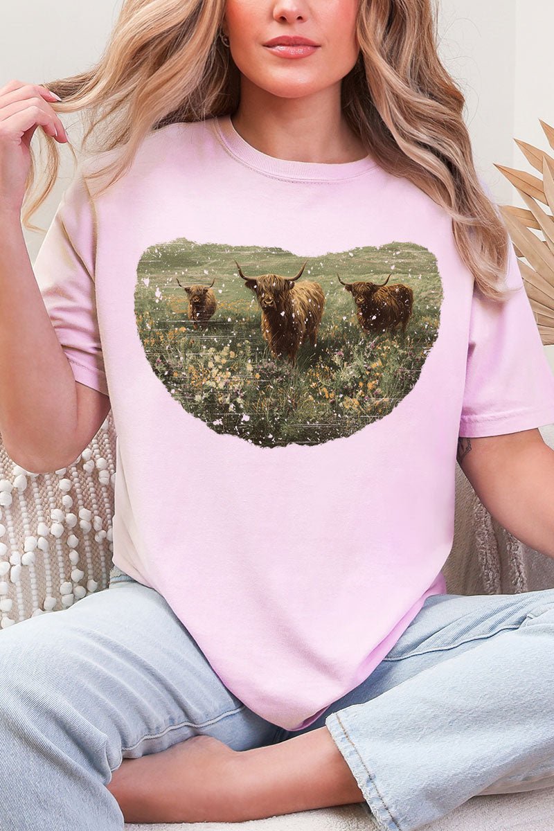 Highland Herd Comfort Colors Adult Ring - Spun Cotton Tee - Wholesale Accessory Market