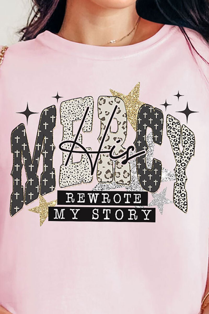 His Mercy Rewrote My Story Comfort Colors Adult Ring - Spun Cotton Tee - Wholesale Accessory Market