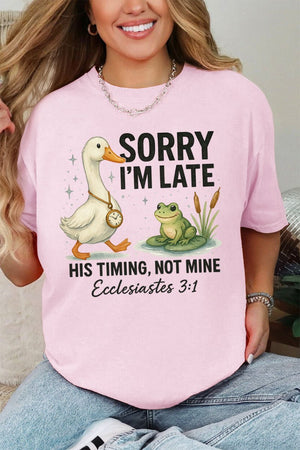 His Timing Not Mine Comfort Colors Adult Ring - Spun Cotton Tee - Wholesale Accessory Market