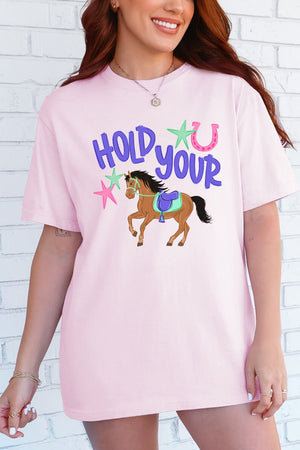 Hold Your Horses Comfort Colors Adult Ring - Spun Cotton Tee - Wholesale Accessory Market